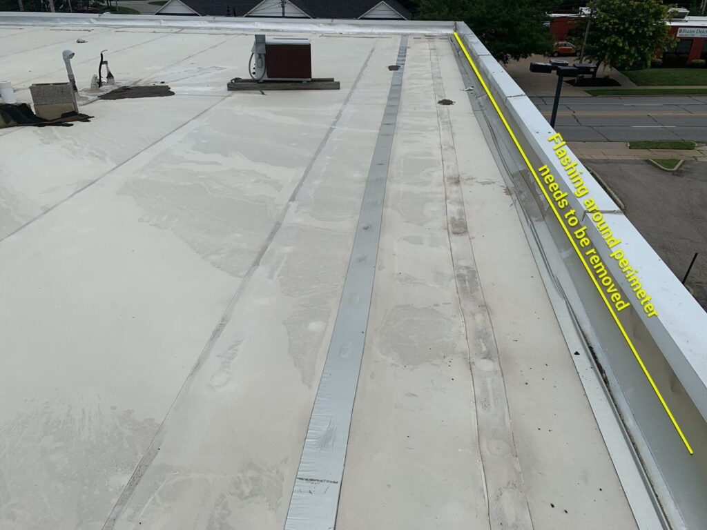 bad roof flashing spotted by Keystone Commercial Roofing in northwestern pennsylvania