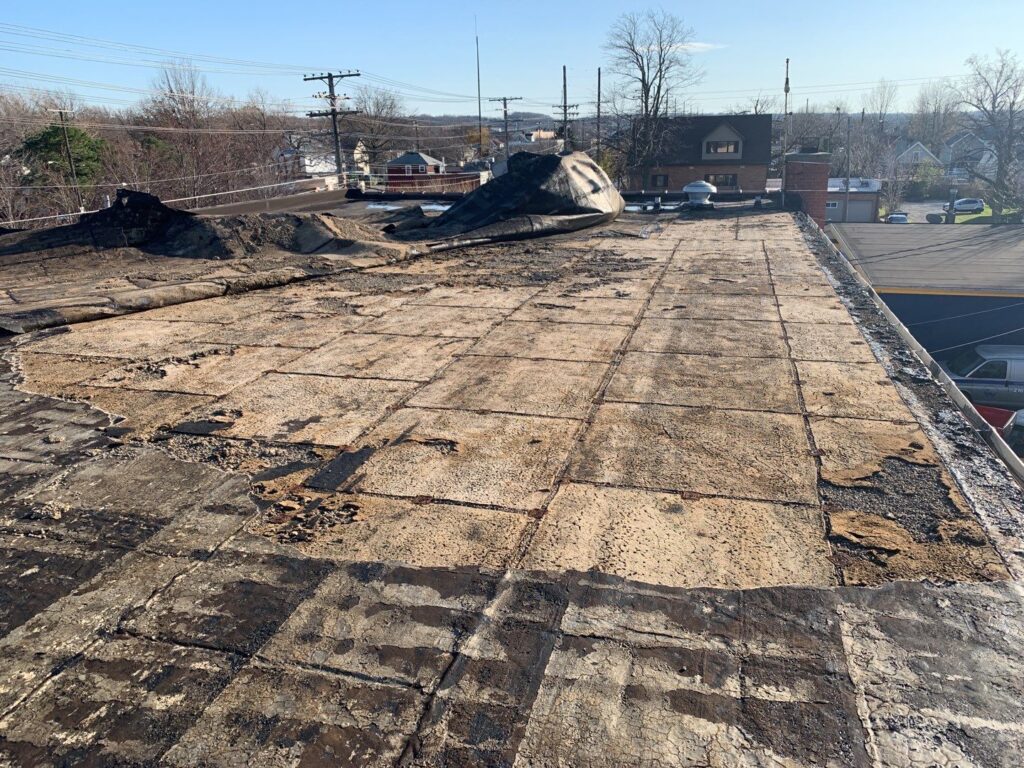 damaged roof spotted by Keystone Commercial Roofing in northwestern pennsylvania