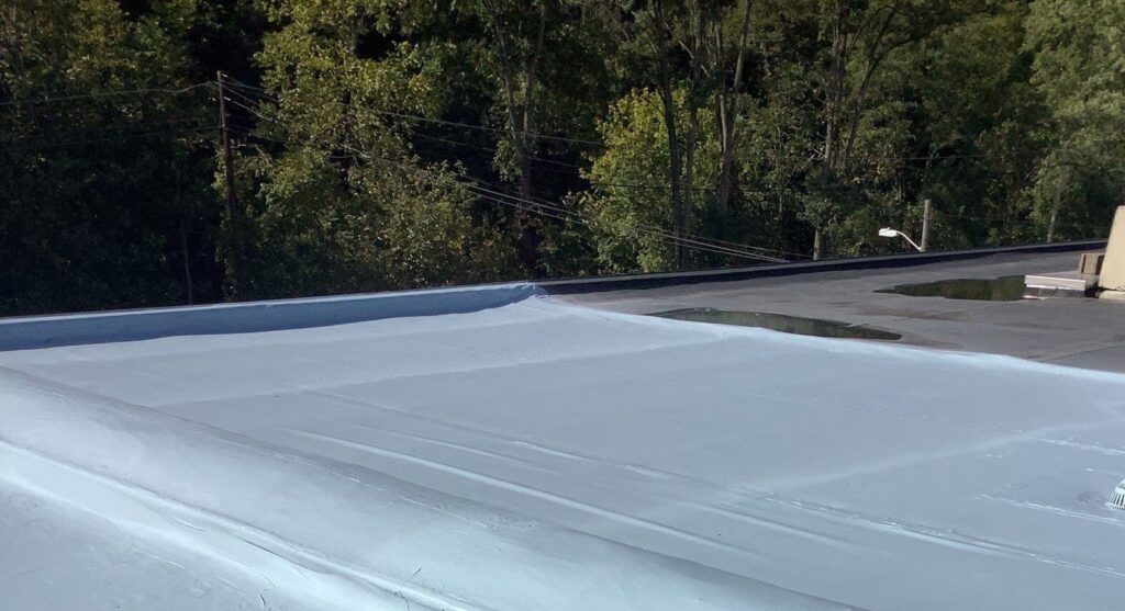 acrylic coating on a commercial roof near Pittbsurgh, PA