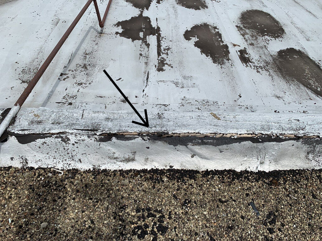 leaking seam in commercial roof