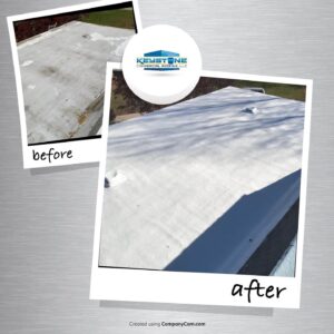 before and after roof coating by keystone commercial roofing in Crawford County, Pennsylvania