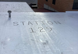 recently installed commercial roof at station 129